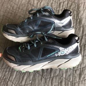 Hoka Black Mint and Grey Running Shoes